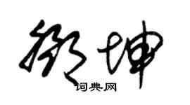 朱锡荣邓坤草书个性签名怎么写