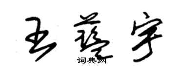 朱锡荣王蓝宇草书个性签名怎么写