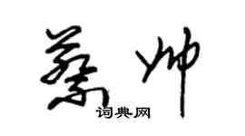 朱锡荣蔡帅草书个性签名怎么写