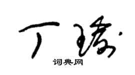 朱锡荣丁瑜草书个性签名怎么写