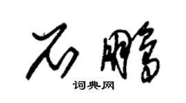 朱锡荣石鹏草书个性签名怎么写