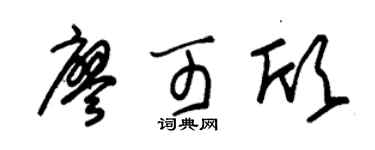 朱锡荣廖可欣草书个性签名怎么写
