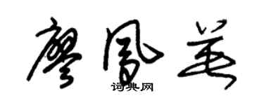 朱锡荣廖凤英草书个性签名怎么写