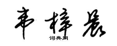 朱锡荣韦梓晨草书个性签名怎么写