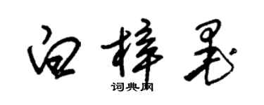朱锡荣白梓墨草书个性签名怎么写