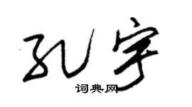 朱锡荣孔宇草书个性签名怎么写