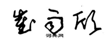 朱锡荣崔雨欣草书个性签名怎么写