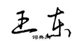 曾庆福王东草书个性签名怎么写
