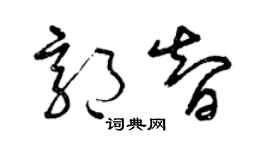 曾庆福郭智草书个性签名怎么写