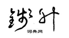 曾庆福钱升草书个性签名怎么写