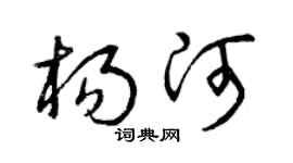 曾庆福杨河草书个性签名怎么写