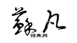 曾庆福苏凡草书个性签名怎么写