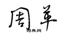曾庆福周革草书个性签名怎么写