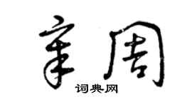 曾庆福章周草书个性签名怎么写