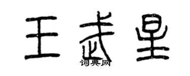 曾庆福王武星篆书个性签名怎么写