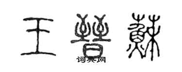 陈声远王晋苏篆书个性签名怎么写