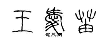 陈声远王爱苗篆书个性签名怎么写