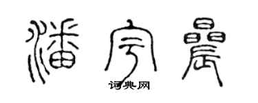 陈声远潘宇晨篆书个性签名怎么写