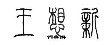 陈墨王想新篆书个性签名怎么写
