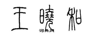 陈墨王晓和篆书个性签名怎么写