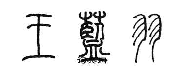 陈墨王蓝羽篆书个性签名怎么写