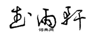 曾庆福武雨轩草书个性签名怎么写