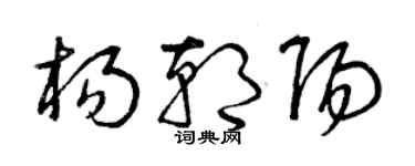 曾庆福杨朝阳草书个性签名怎么写