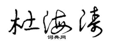 曾庆福杜海涛草书个性签名怎么写