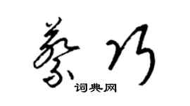 梁锦英蔡巧草书个性签名怎么写