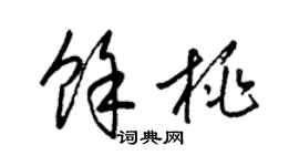 梁锦英余桃草书个性签名怎么写