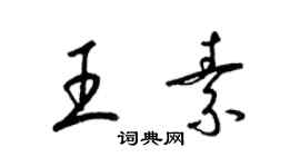梁锦英王素草书个性签名怎么写