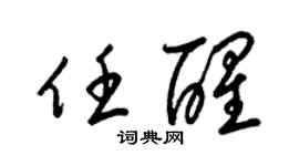 梁锦英任醒草书个性签名怎么写