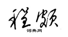 梁锦英程颇草书个性签名怎么写