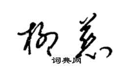 梁锦英柳慈草书个性签名怎么写