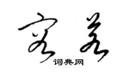梁锦英容若草书个性签名怎么写