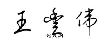 梁锦英王丰伟草书个性签名怎么写