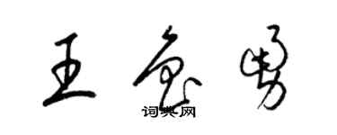 梁锦英王鲁勇草书个性签名怎么写