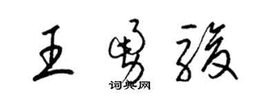 梁锦英王勇骏草书个性签名怎么写