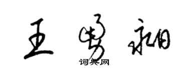 梁锦英王勇昶草书个性签名怎么写