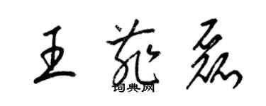 梁锦英王菲磊草书个性签名怎么写