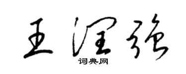 梁锦英王润强草书个性签名怎么写