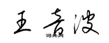 梁锦英王音波草书个性签名怎么写