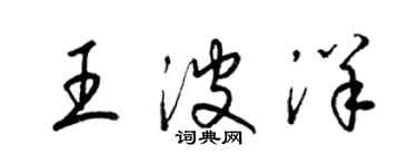 梁锦英王波洋草书个性签名怎么写