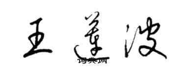 梁锦英王莲波草书个性签名怎么写