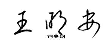 梁锦英王明安草书个性签名怎么写