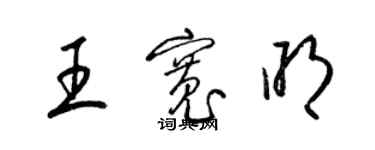 梁锦英王宽明草书个性签名怎么写