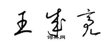 梁锦英王成亮草书个性签名怎么写