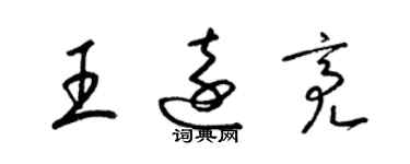 梁锦英王远亮草书个性签名怎么写