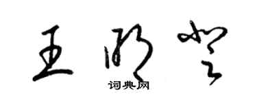 梁锦英王明登草书个性签名怎么写