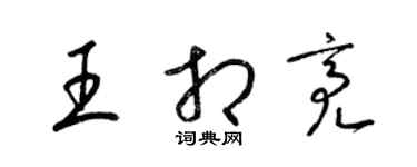 梁锦英王相亮草书个性签名怎么写
